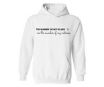 THE NUMBER OF MY SCARS ADULT HOODIE